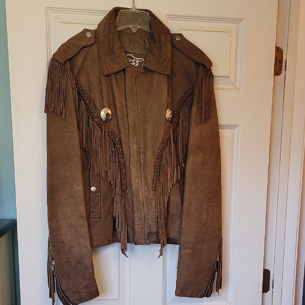 Men's Brown Suede Fringe Jacket